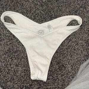 Hollister Cream Ribbed Bikini Bottom